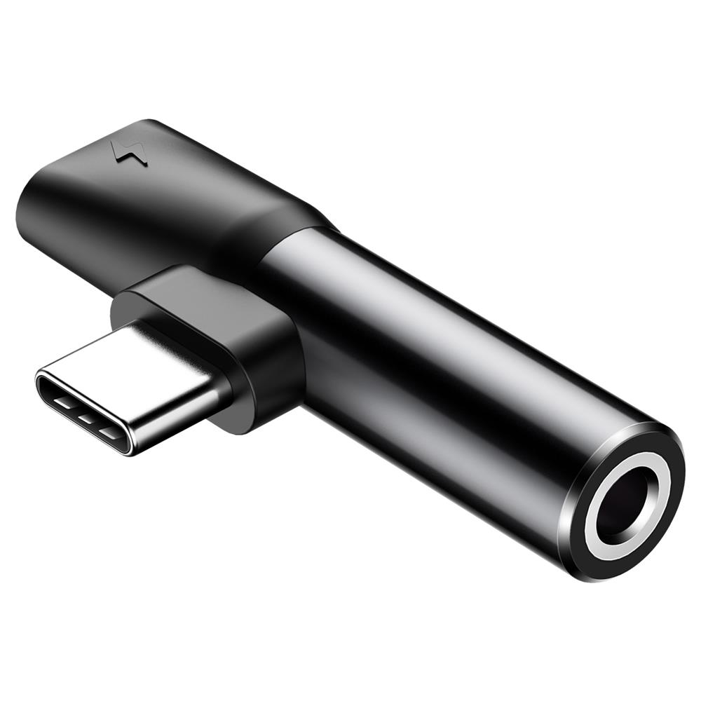 Baseus adapter USB L41 typ-C do USB typ-C / mini-jack (3,5 mm) czarny / 3