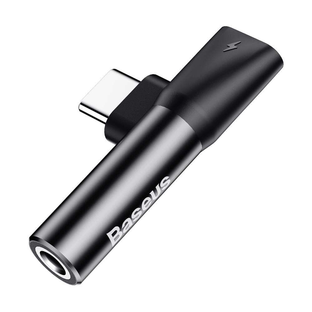Baseus adapter USB L41 typ-C do USB typ-C / mini-jack (3,5 mm) czarny / 4