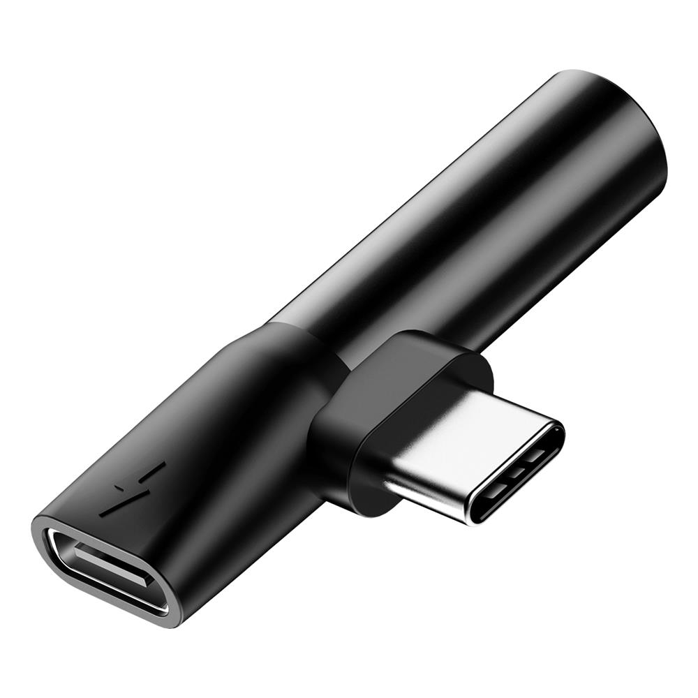 Baseus adapter USB L41 typ-C do USB typ-C / mini-jack (3,5 mm) czarny / 5