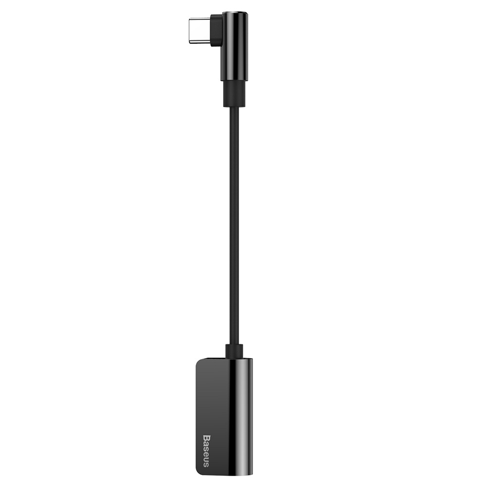 Baseus adapter USB L45 typ-C do USB typ-C / mini-jack (3,5 mm) czarny