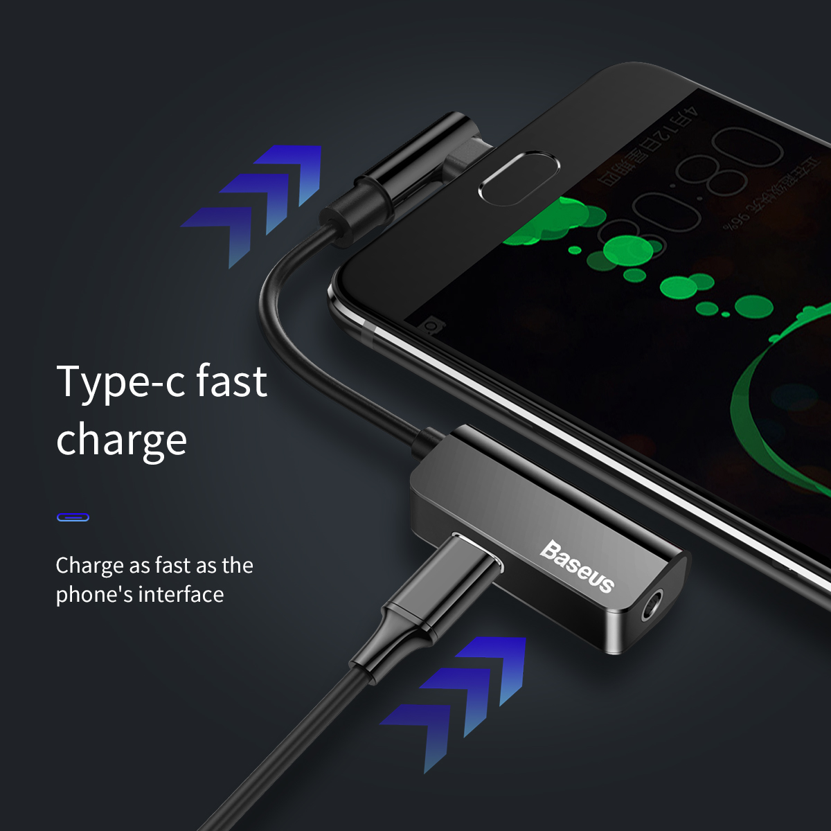 Baseus adapter USB L45 typ-C do USB typ-C / mini-jack (3,5 mm) czarny / 11