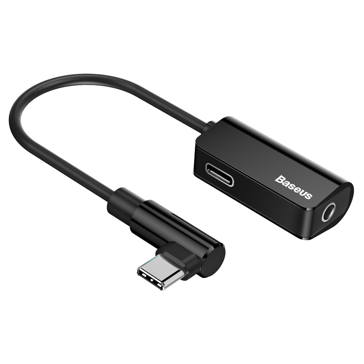 Baseus adapter USB L45 typ-C do USB typ-C / mini-jack (3,5 mm) czarny / 12