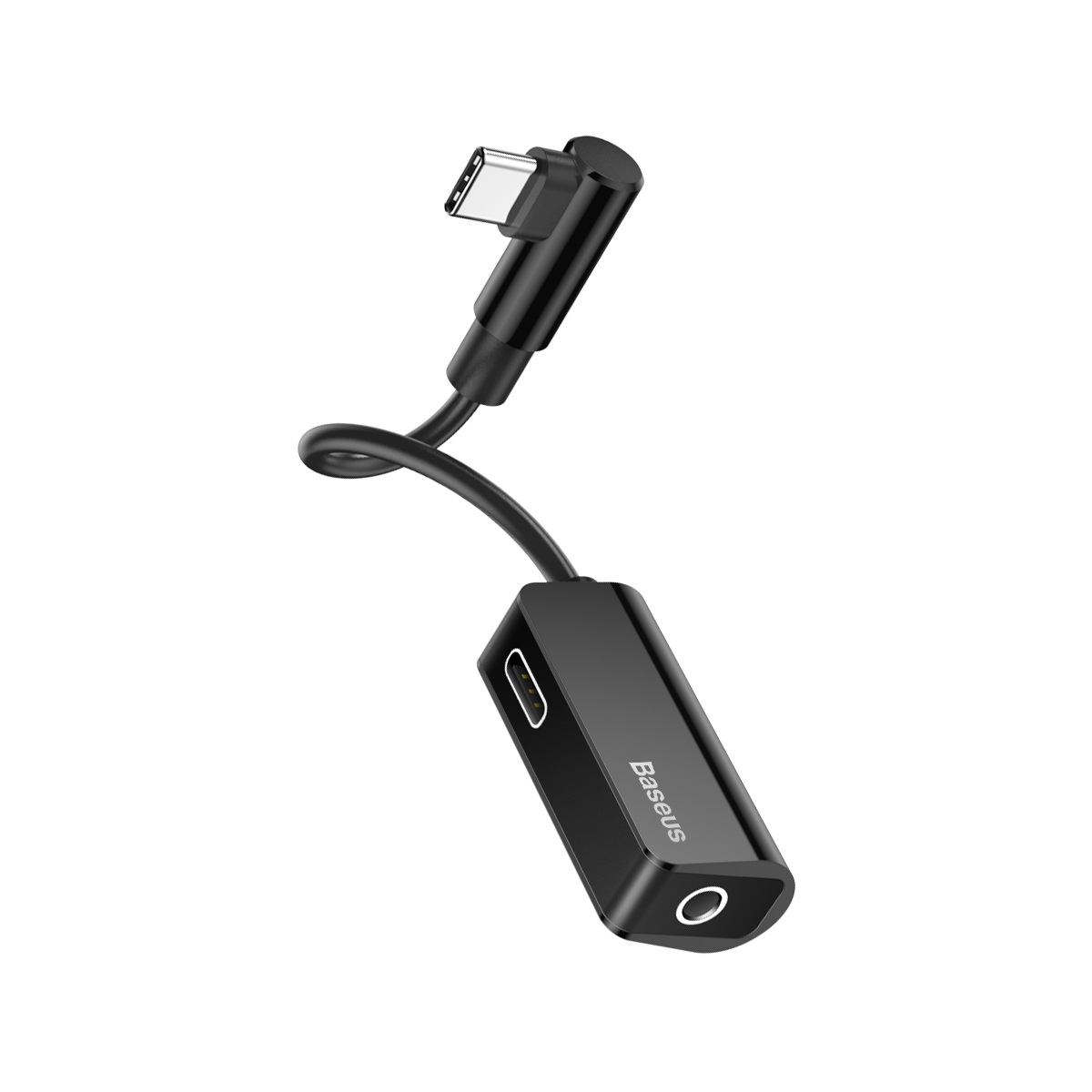 Baseus adapter USB L45 typ-C do USB typ-C / mini-jack (3,5 mm) czarny / 2