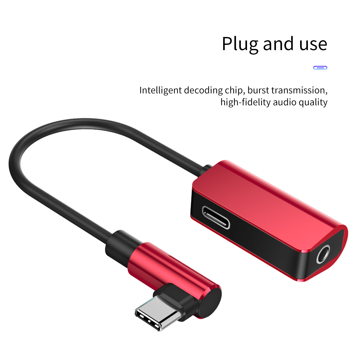 Baseus adapter USB L45 typ-C do USB typ-C / mini-jack (3,5 mm) czerwony / 3