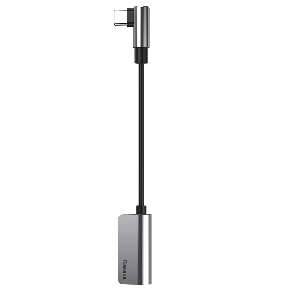 Baseus adapter USB L45 typ-C do USB typ-C / mini-jack (3,5 mm) srebrny