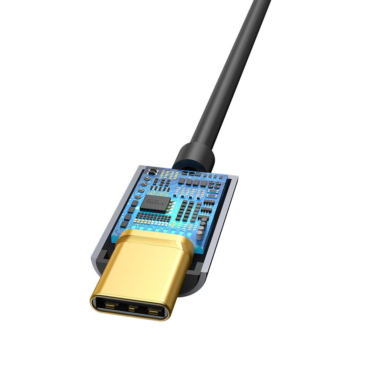 Baseus adapter USB L54 typ-C do mini-jack (3,5 mm) ciemno-szary / 5