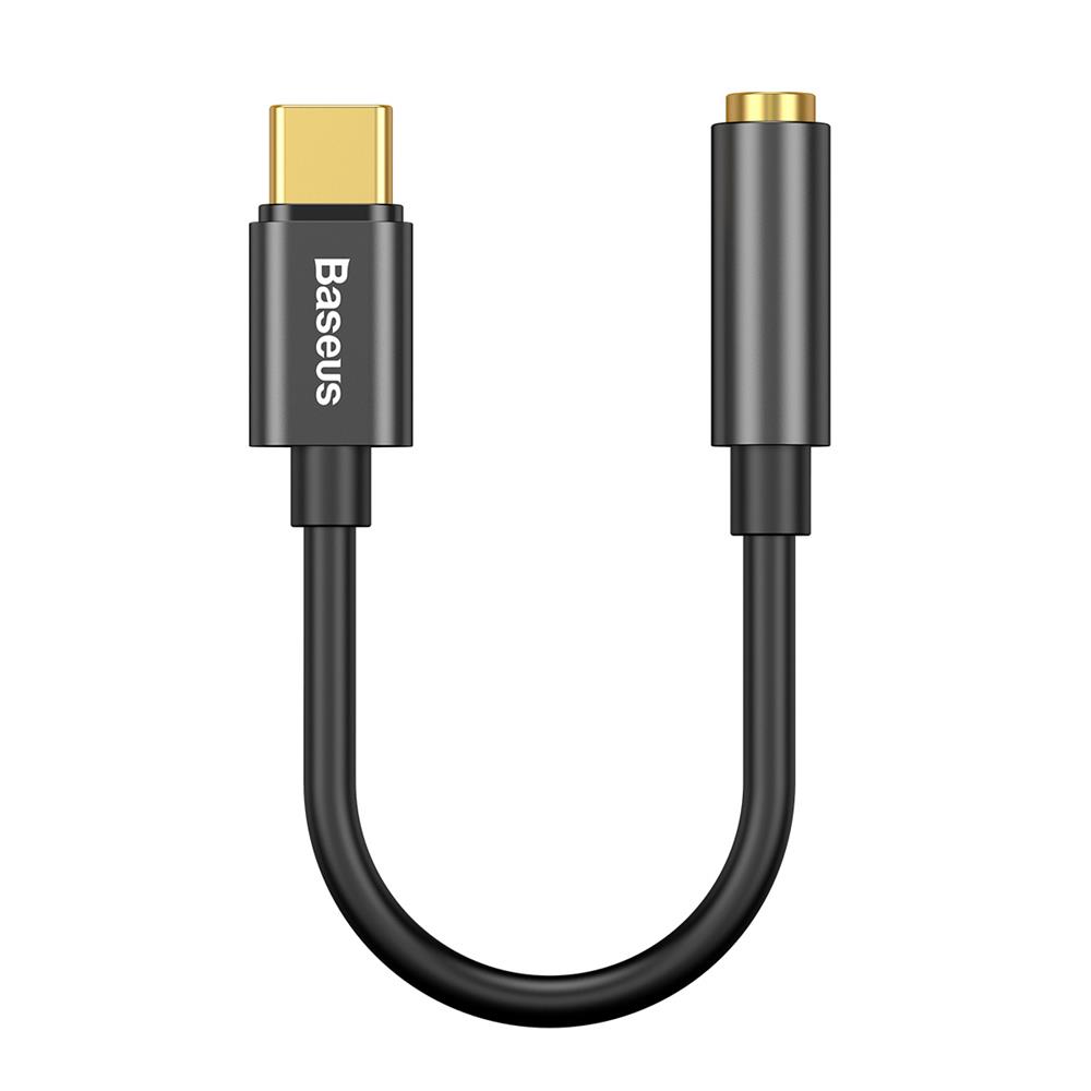 Baseus adapter USB L54 typ-C do mini-jack (3,5 mm) czarny