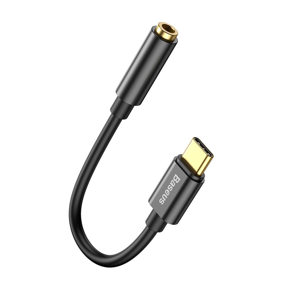 Baseus adapter USB L54 typ-C do mini-jack (3,5 mm) czarny / 2