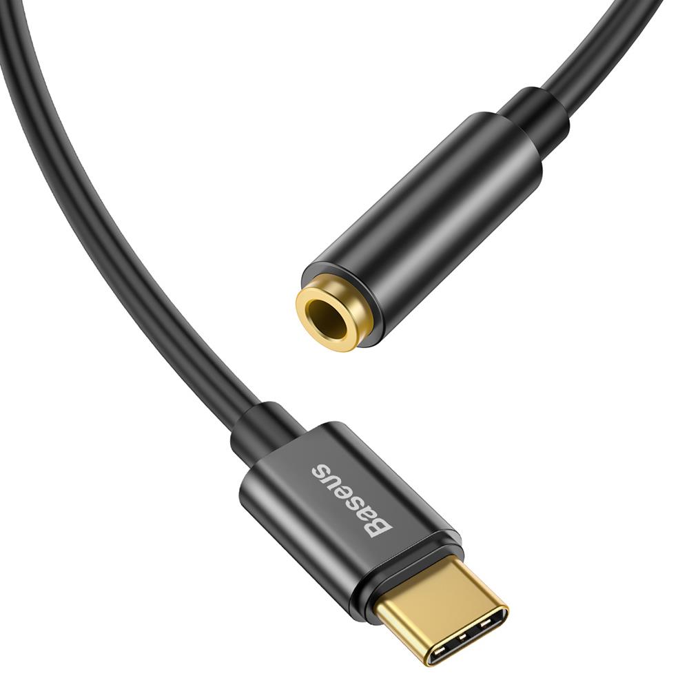 Baseus adapter USB L54 typ-C do mini-jack (3,5 mm) czarny / 3