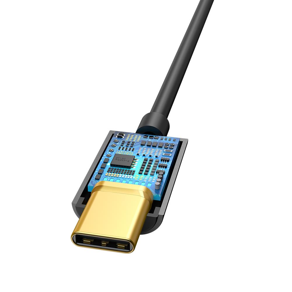 Baseus adapter USB L54 typ-C do mini-jack (3,5 mm) czarny / 5