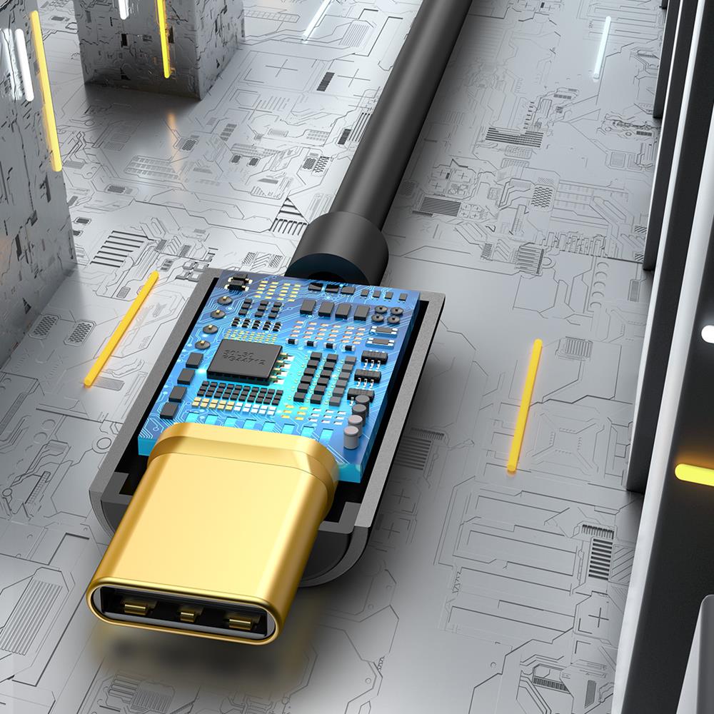 Baseus adapter USB L54 typ-C do mini-jack (3,5 mm) czarny / 8