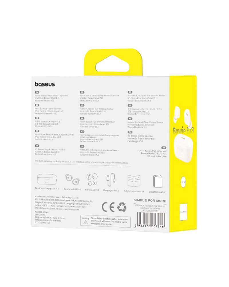 Baseus bezprzewodowe s�uchawki TWS Bowie E18 gwiezdna biel / 7