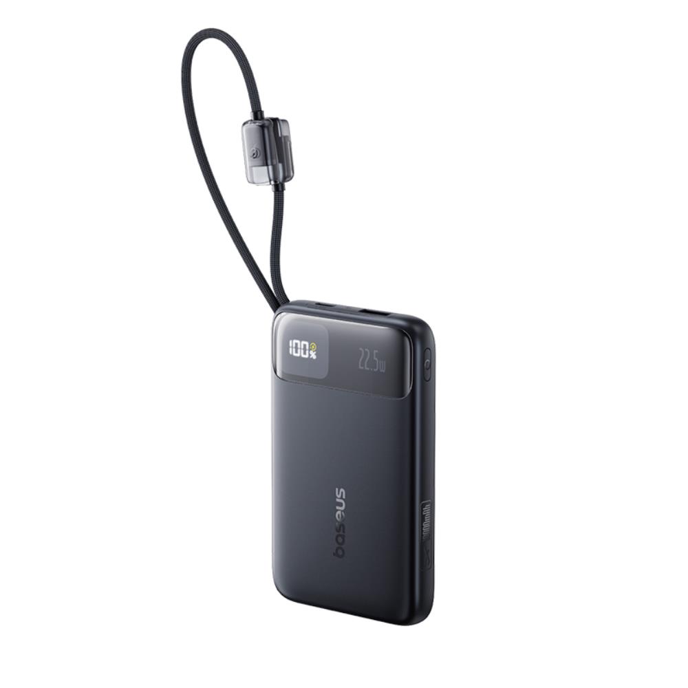 Baseus EnerFill FC11 Power Bank z Wy�wietlaczem Cyfrowym i Podw�jnym Kablem 22.5W 10000mAh Czarny / 2