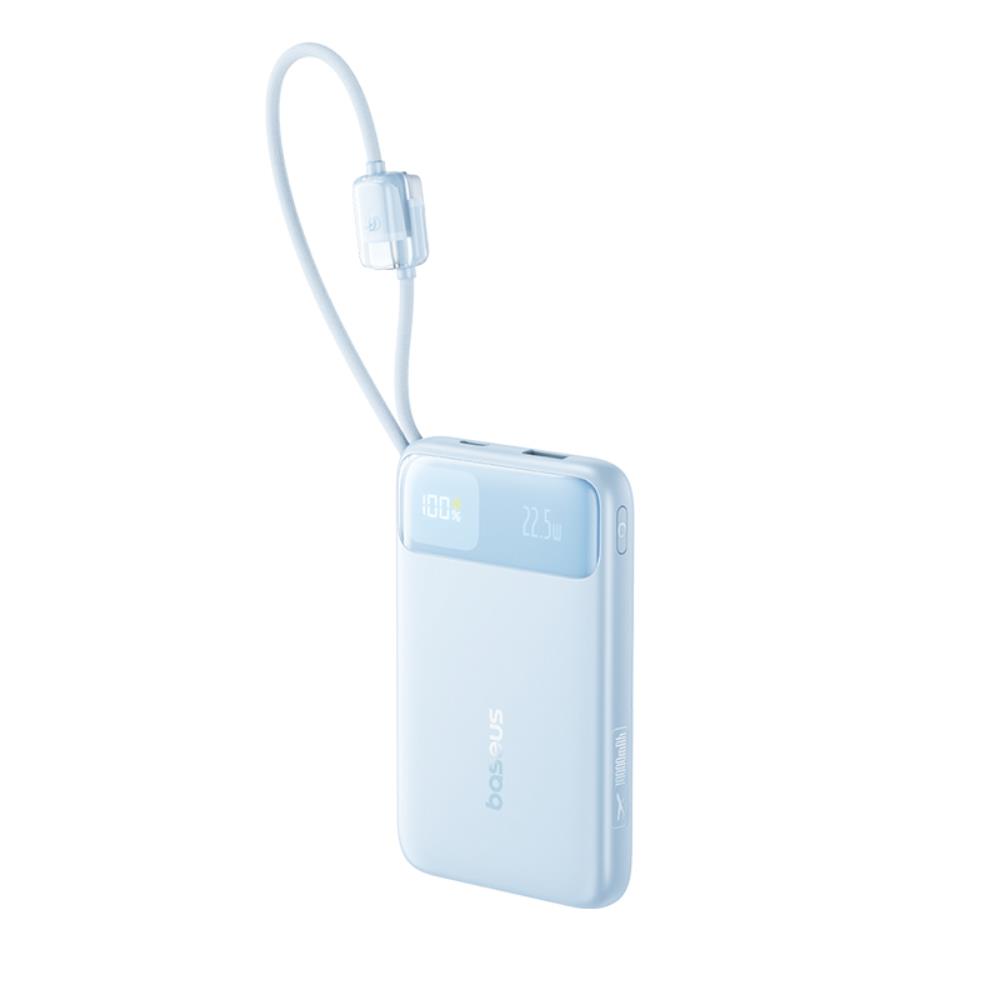 Baseus EnerFill FC11 Power Bank z Wy�wietlaczem Cyfrowym i Podw�jnym Kablem 22.5W 10000mAh Niebieski / 2