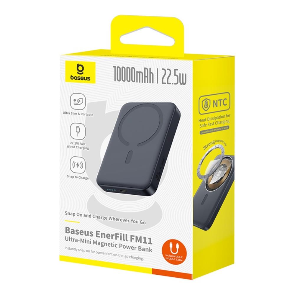 Baseus EnerFill FM11 mini magnetyczny power bank bezprzewodowy 22.5W 10000mAh kosmiczna czer� / 5