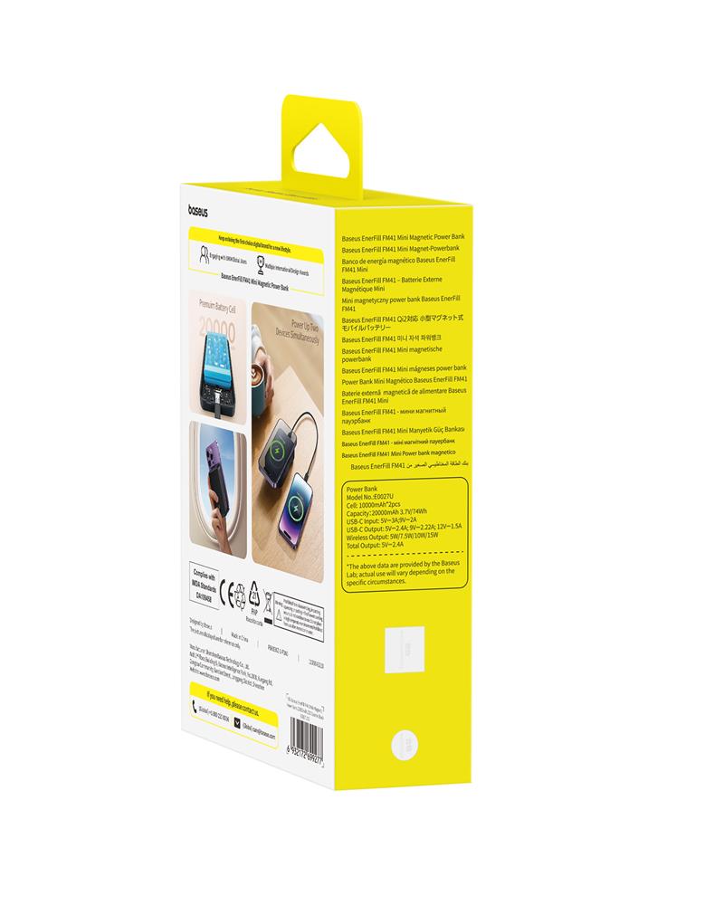Baseus EnerFill FM41 Ultra-Mini Magnetyczny Power Bank 20W 20000mAh Czarny / 4