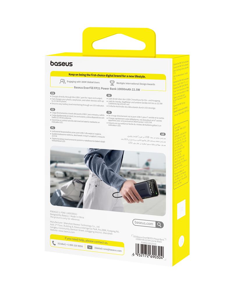 Baseus enerfill fp21 power bank 10000mAh 22.5W Czarny / 5