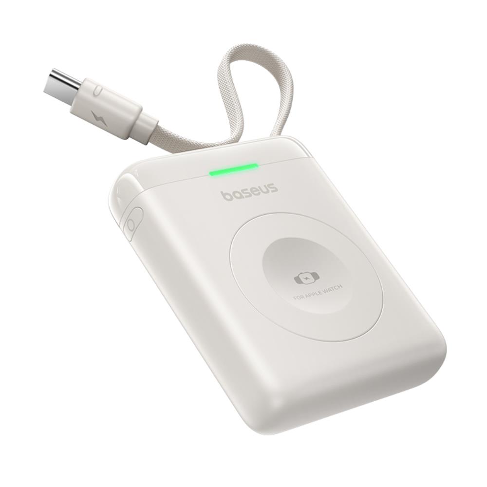 Baseus EnerFill FW11 Przeno�na �adowarka Bezprzewodowa do Apple Watch z Wbudowanym Kablem 5W Bia�y / 2