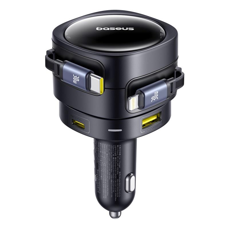 Baseus Enjoyment Max �adowarka Samochodowa C+L Kable & Porty U+C 90W Kosmiczna Czer� / 2
