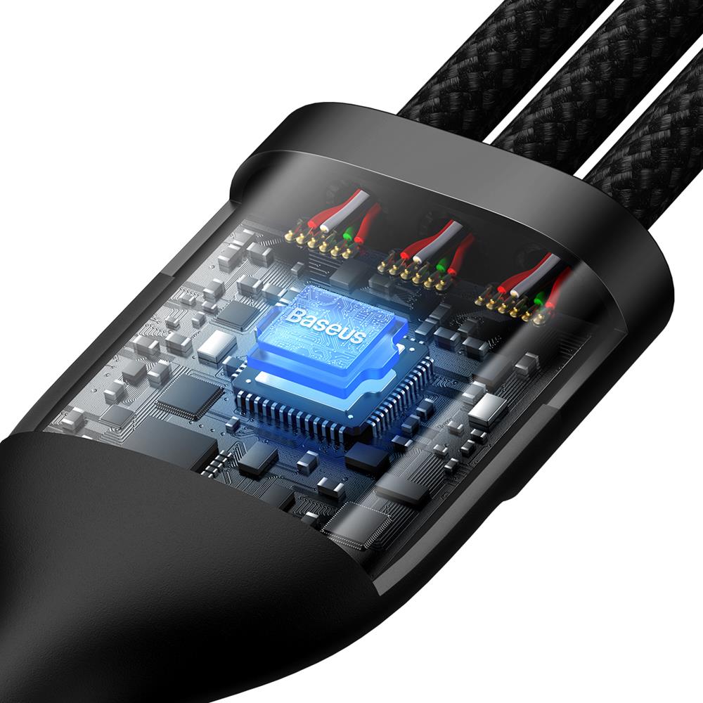 Baseus kabel 3w1 Flash II USB - Lightning + USB-C + microUSB 1,2 m 3,5A czarny / 4