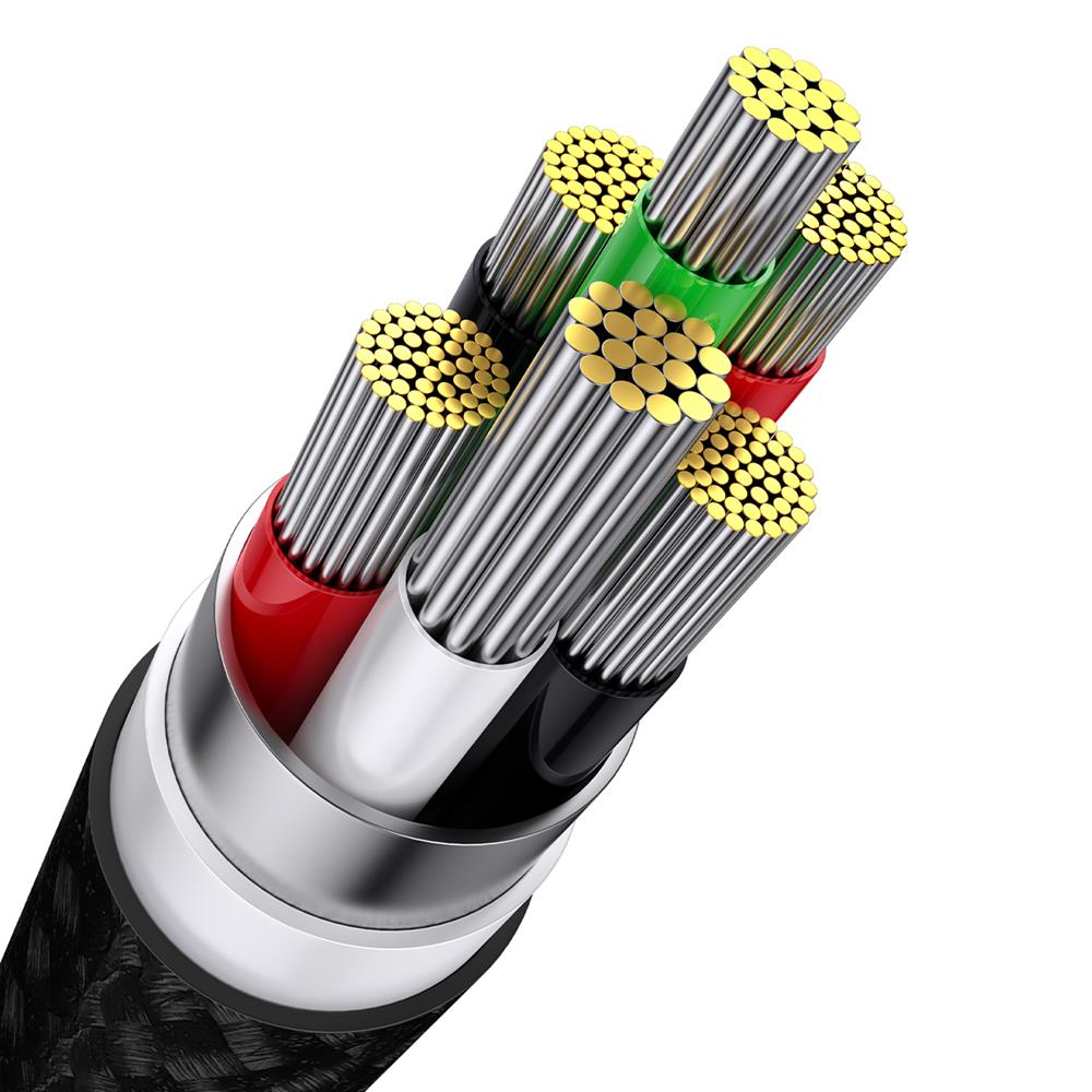 Baseus kabel 3w1 Flash II USB + USB-C - Lightning + USB-C + microUSB 1,5 m 3,5A czarny 100W / 5