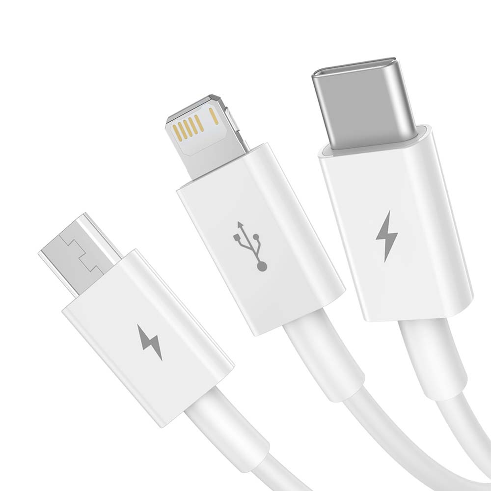 Baseus kabel 3w1 Superior USB - Lightning + USB-C + microUSB 1,5 m 3,5A biay / 2