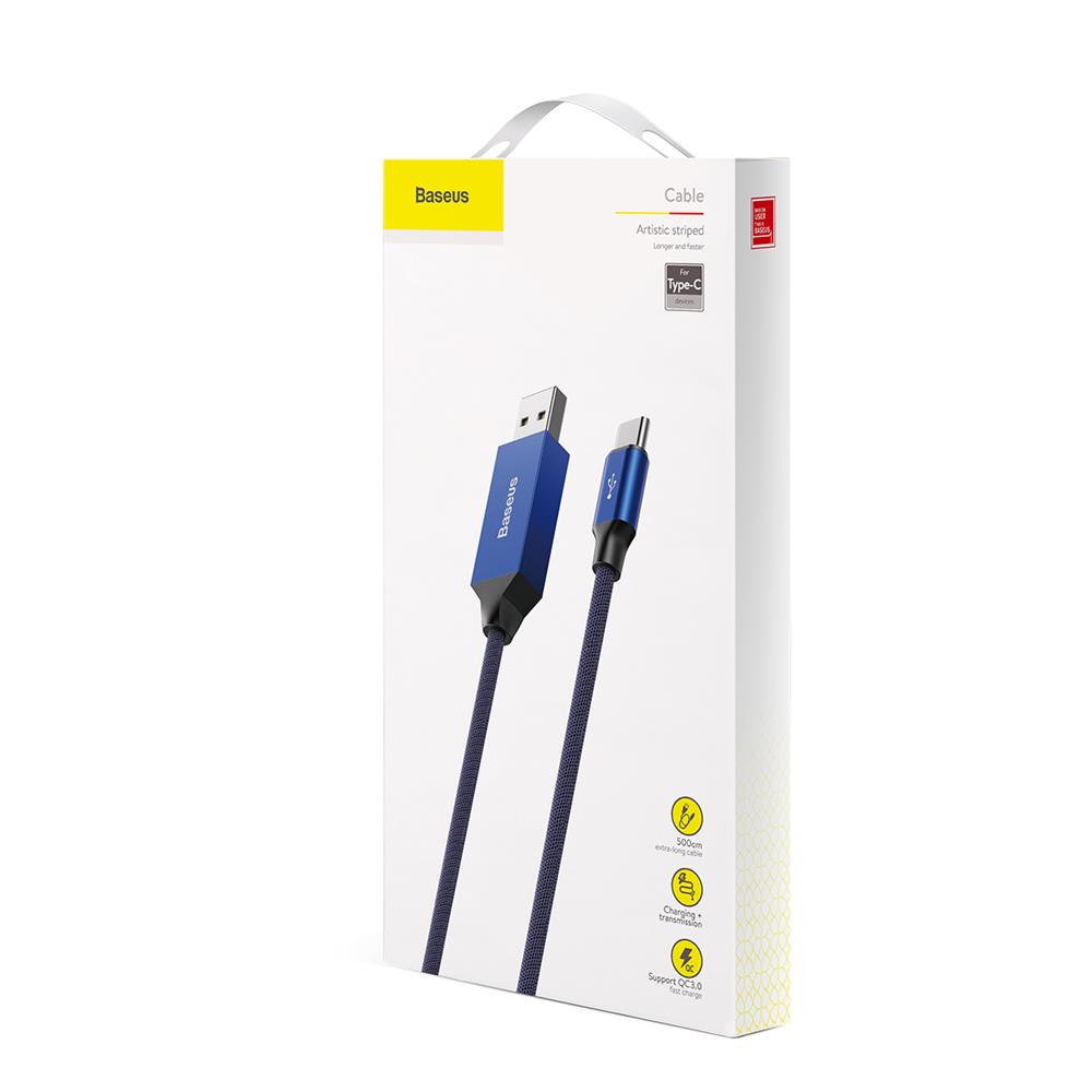 Baseus kabel Artistic (typ-c | 5m) 3A niebieski / 6