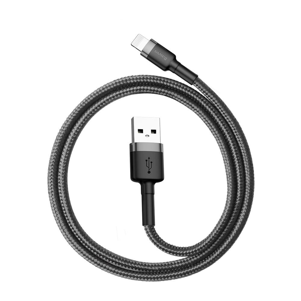 Baseus kabel Cafule (8-pin | 0,5 m) szaro-czarny 2,4A / 5