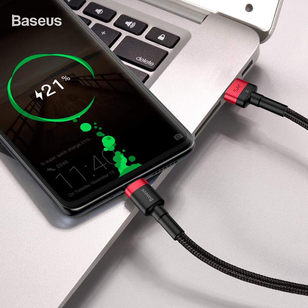 Baseus kabel Cafule HW QC (typ-C | 1 m) czerwono czarny 40W / 10
