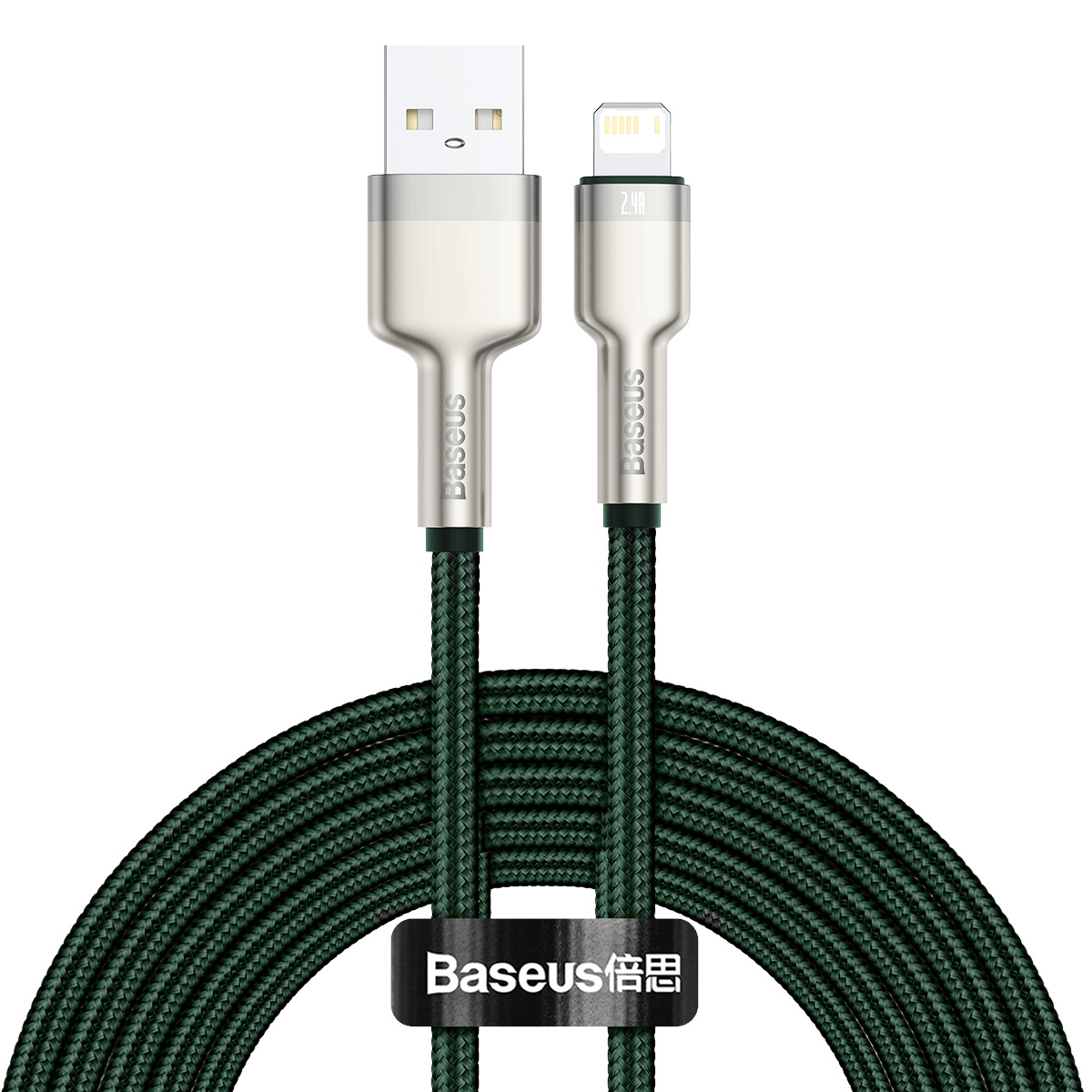 Baseus kabel Cafule Metal USB - Lightning  2,4A 2,0 m zielony