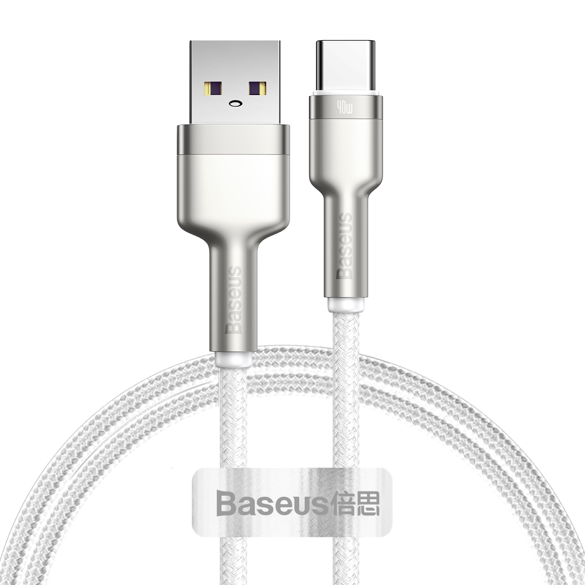 Baseus kabel Cafule Metal USB - USB-C 40W 1,0 m bia�y