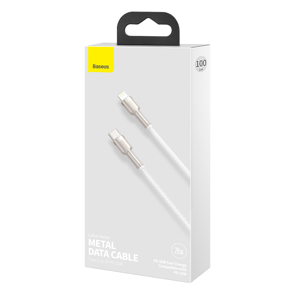 Baseus kabel Cafule Metal USB-C - Lightning  20W 1,0 m bia�y / 7