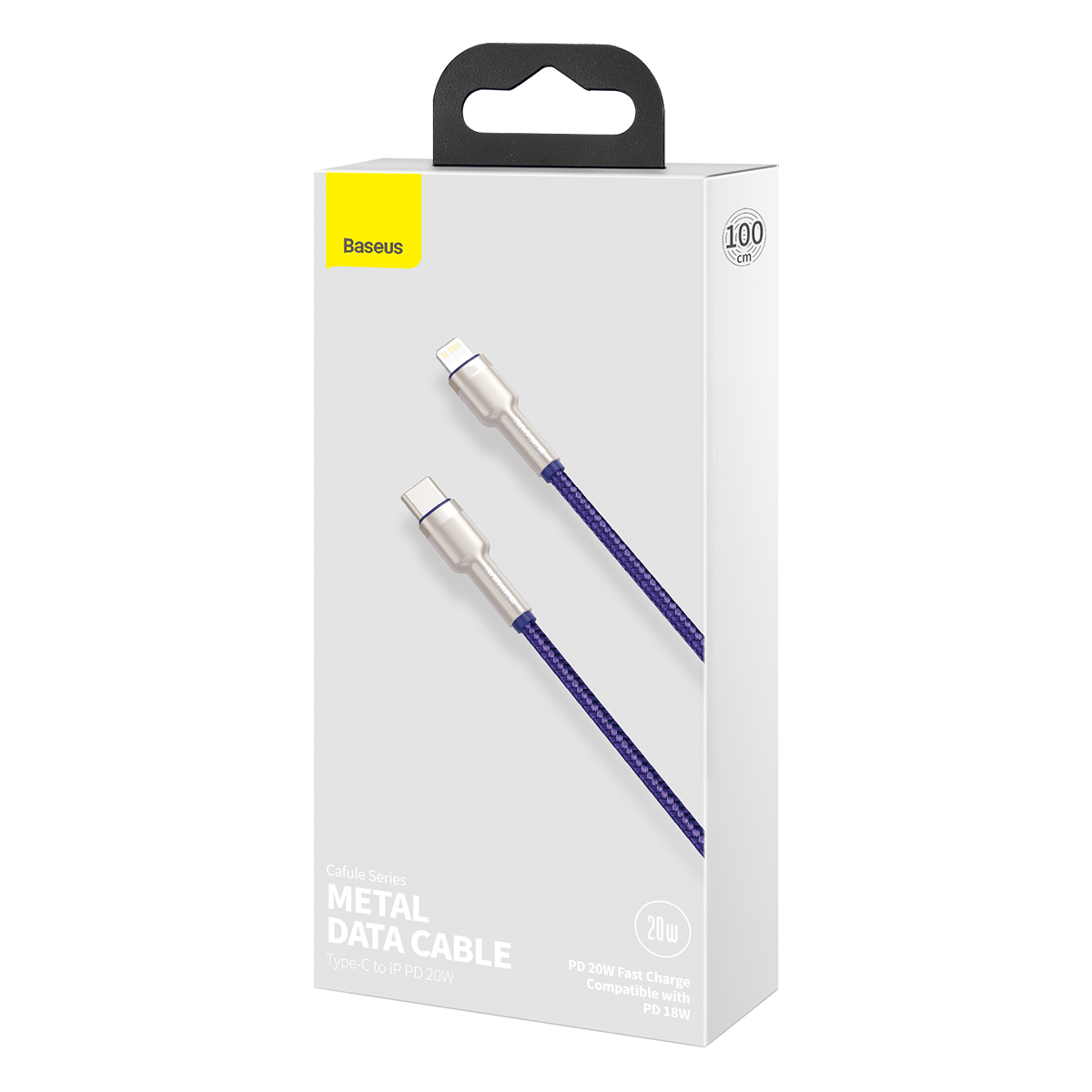 Baseus kabel Cafule Metal USB-C - Lightning  20W 1,0 m fioletowy / 7