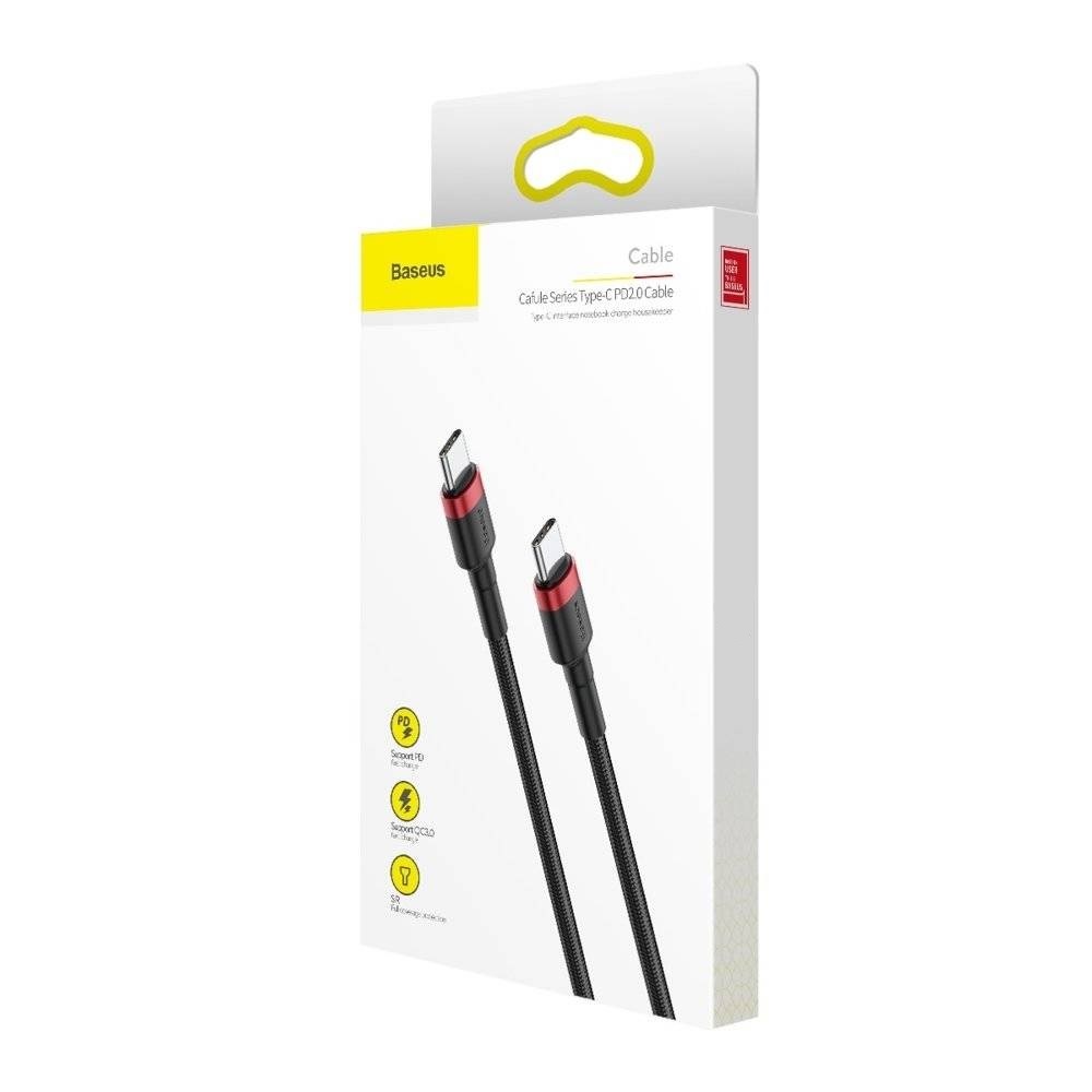 Baseus kabel Cafule PD USB-C - USB-C 2,0 m czerwono-czarny 60W / 3