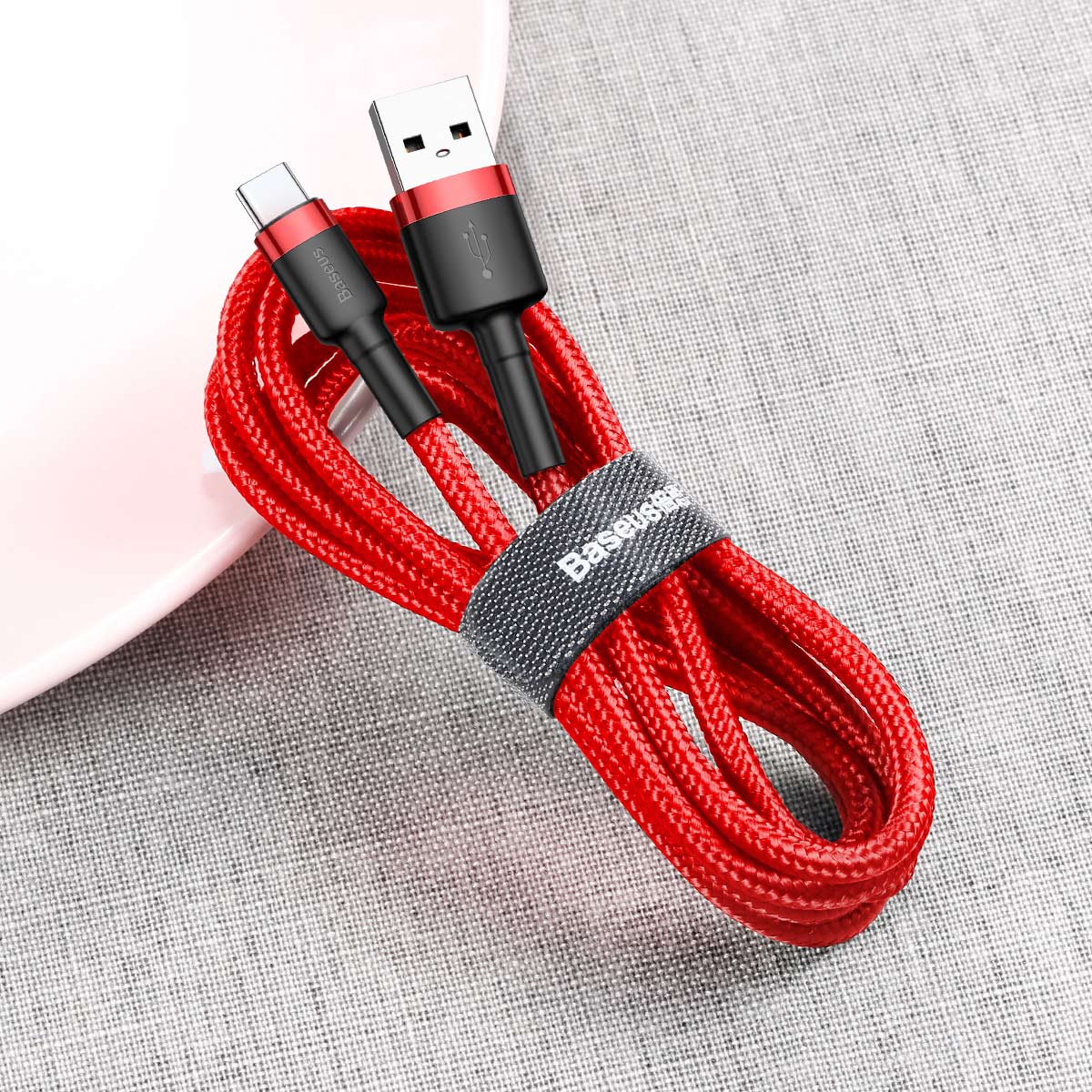 Baseus kabel Cafule (typ-C | 0,5 m) czerwony 3A / 4