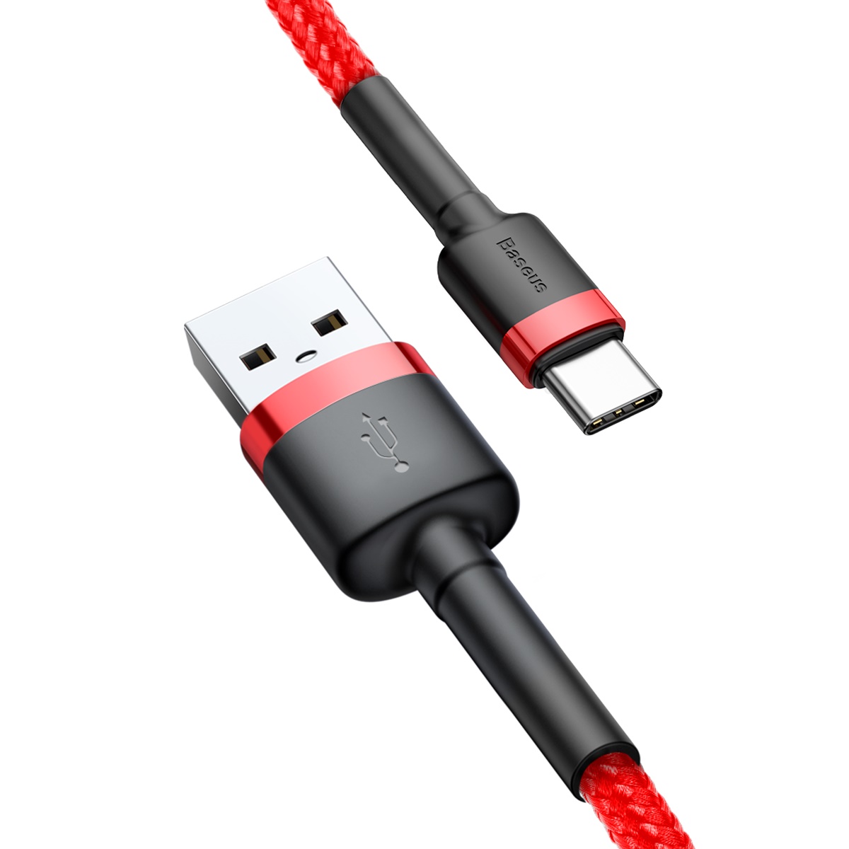 Baseus kabel Cafule (typ-C | 0,5 m) czerwony 3A / 6