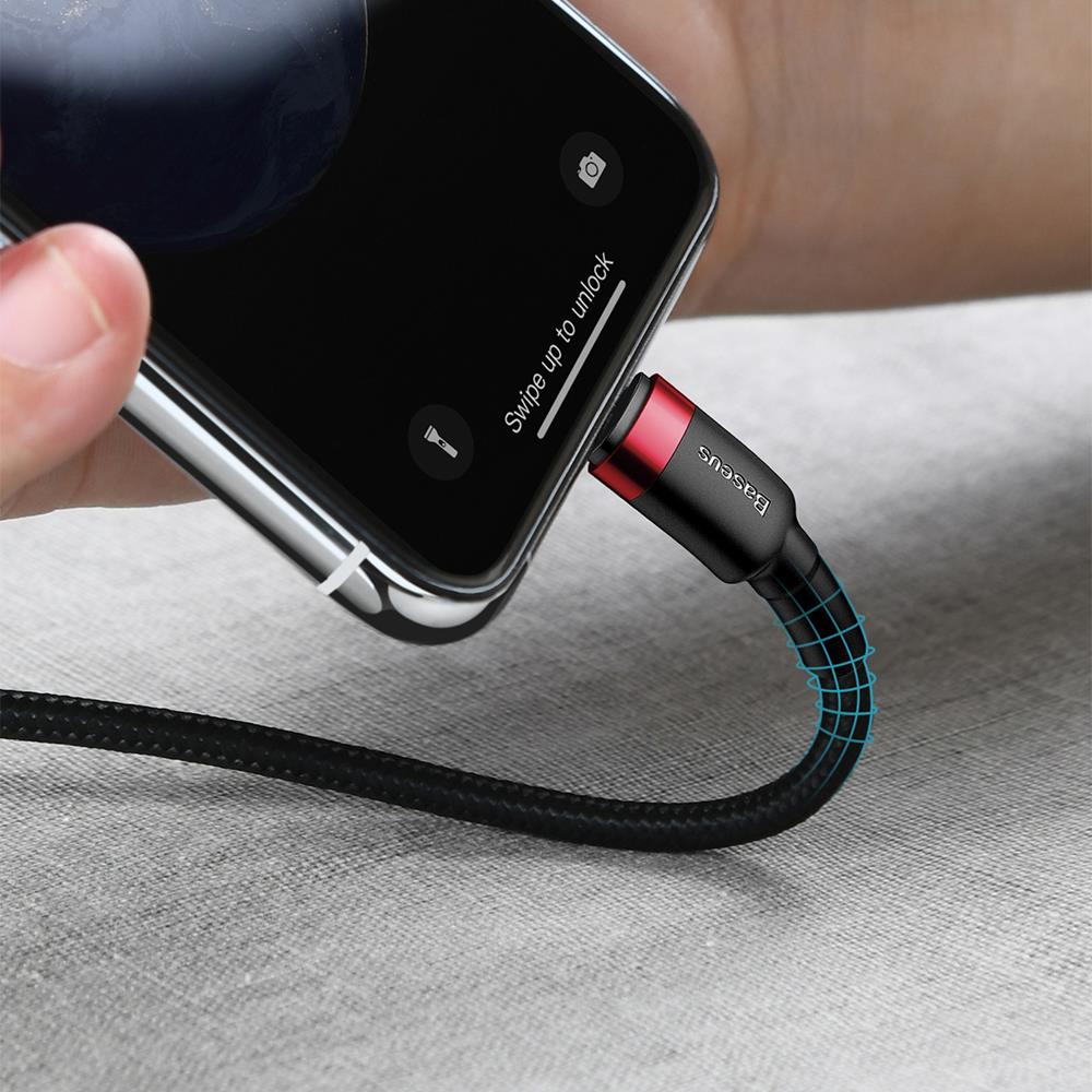 Baseus kabel Cafule (typ-C/8-pin | 1 m) PD czerwono-czarny 18W / 9