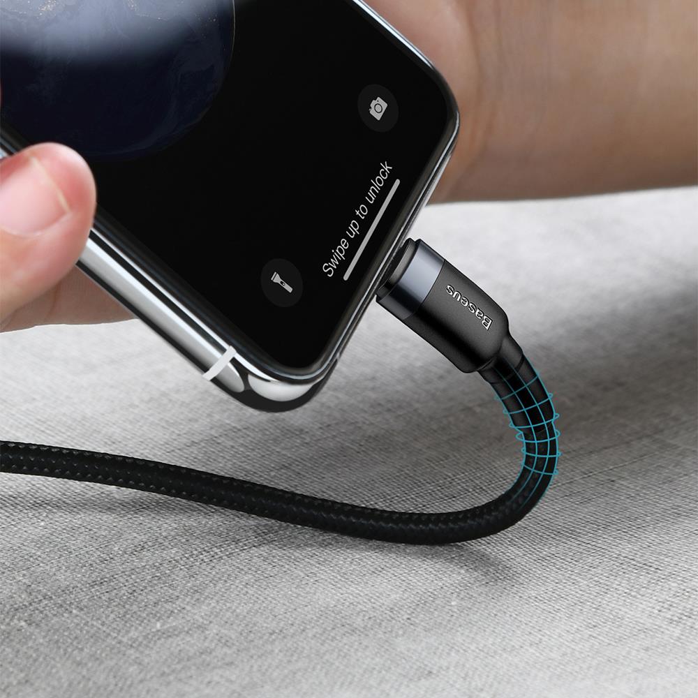 Baseus kabel Cafule (typ-C/8-pin | 1 m) PD szaro-czarny 18W / 9