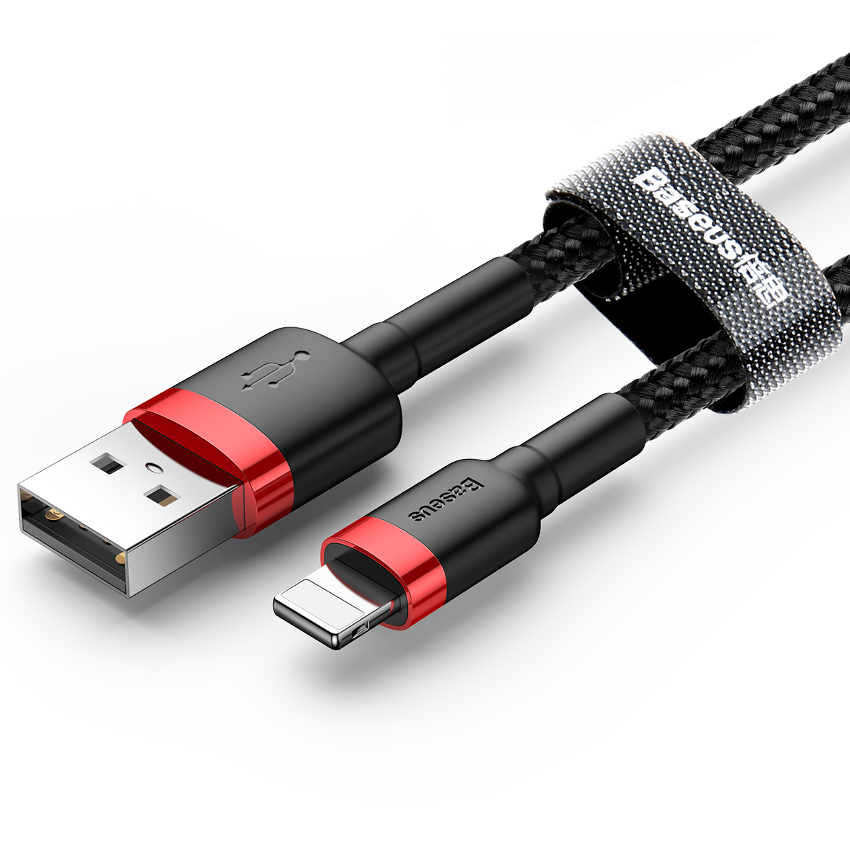 Baseus kabel Cafule USB - Lightning 0,5m 2,4A czerwono-czarny / 3