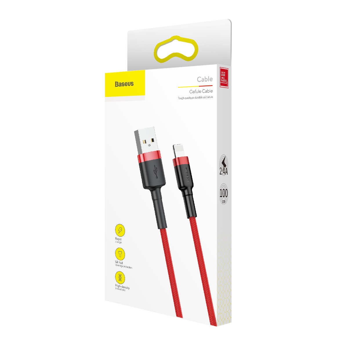 Baseus kabel Cafule USB - Lightning 1,0m 2,4A czerwony / 8