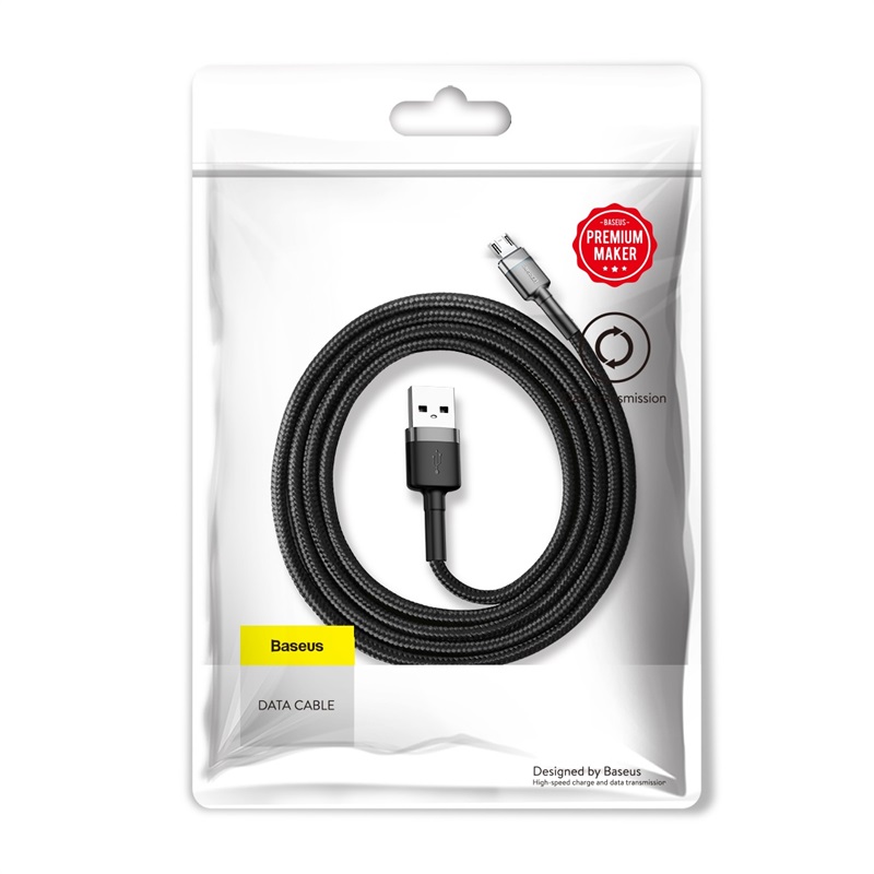 Baseus kabel Cafule USB - micro USB 1,0m 2,4A szaro-czarny / 3
