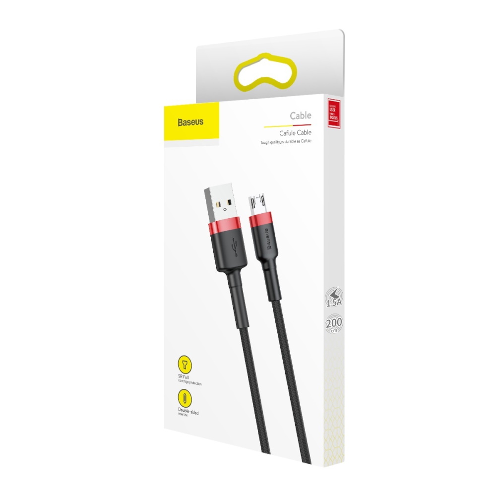 Baseus kabel Cafule USB - microUSB 2,0 m 1,5A czarno-czerwony / 11