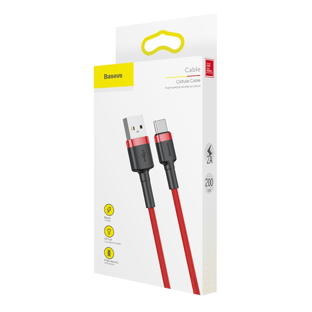 Baseus kabel Cafule USB - USB-C 2,0 m 2A czerwony / 6