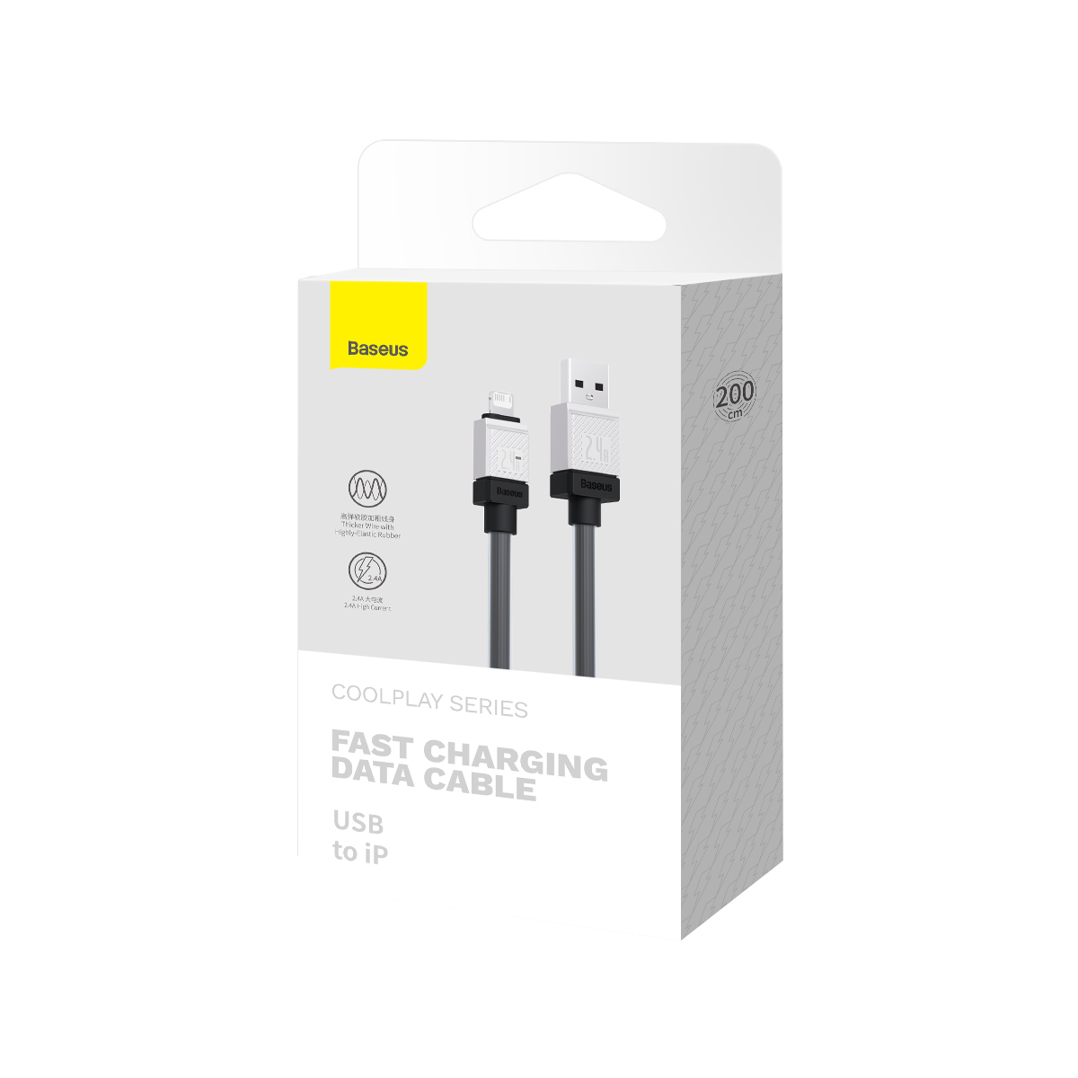 Baseus kabel CoolPlay USB - Lightning 2m 2,4A czarny / 8
