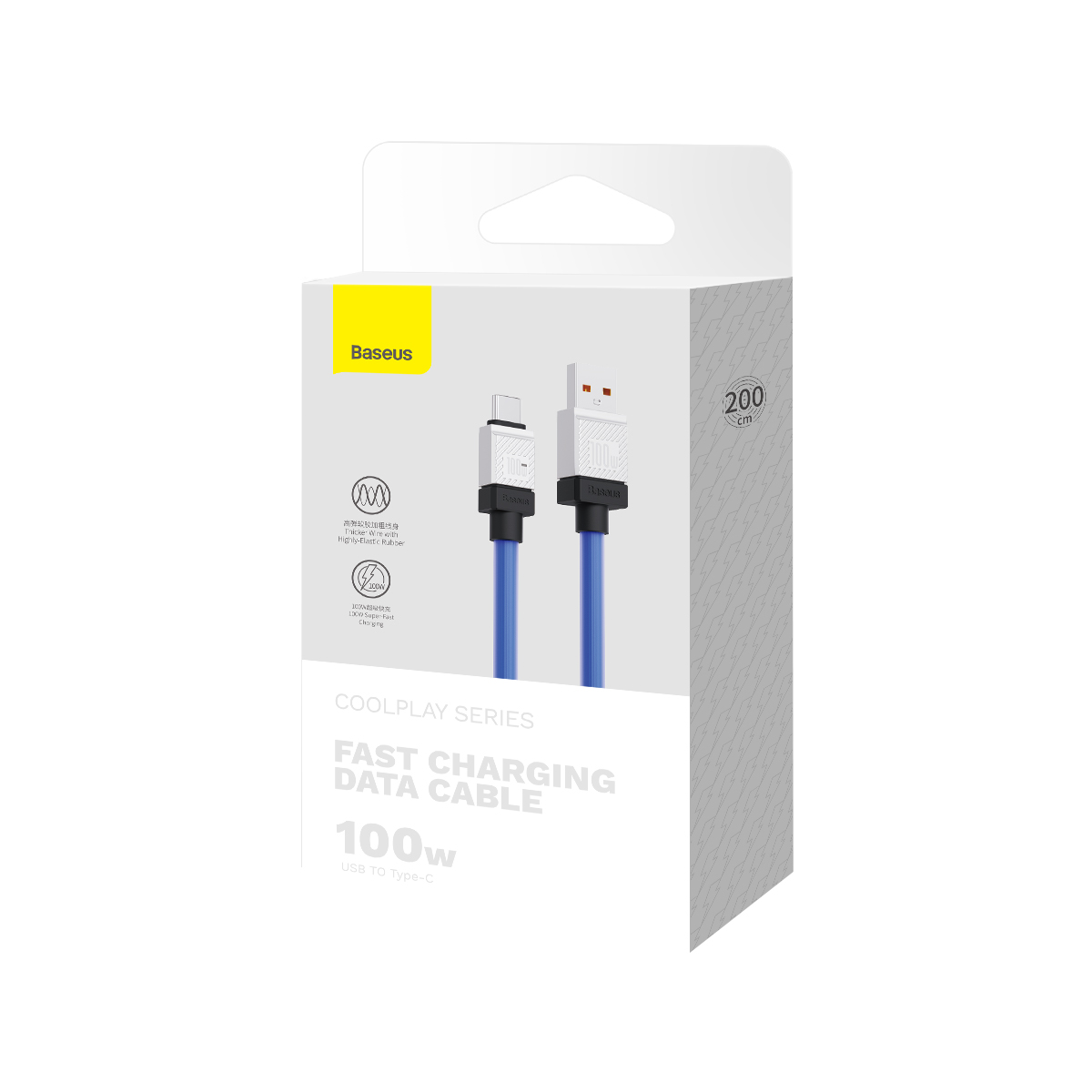 Baseus kabel CoolPlay USB - USB-C 2m 100W niebieski / 8