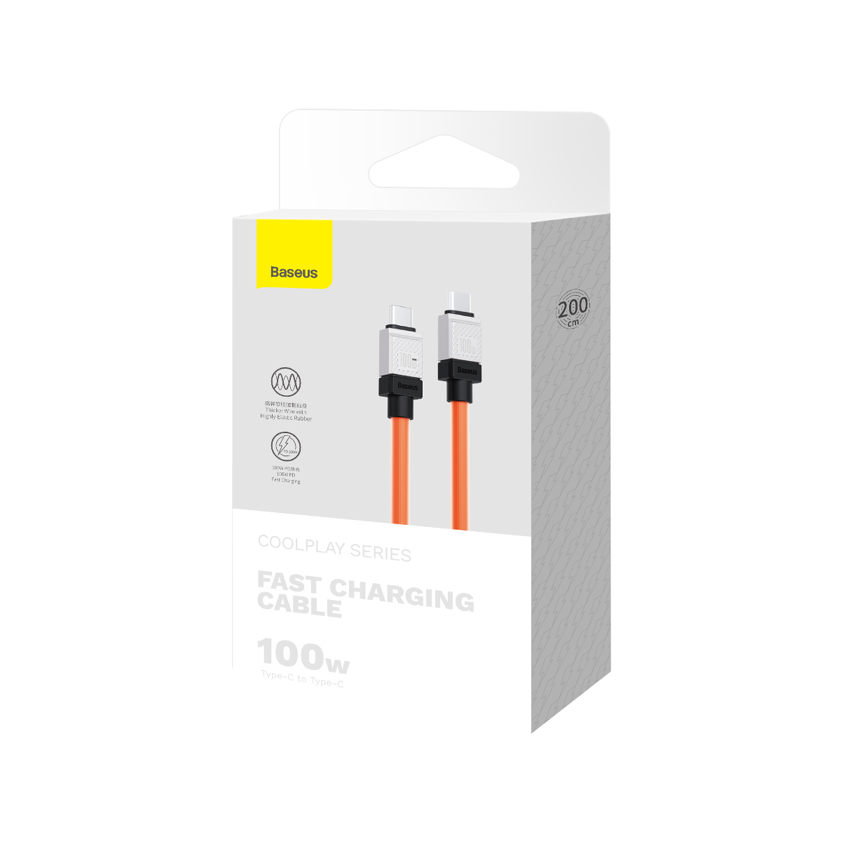 Baseus kabel CoolPlay USB-C - USB-C 2m 100W pomaraczowy / 8
