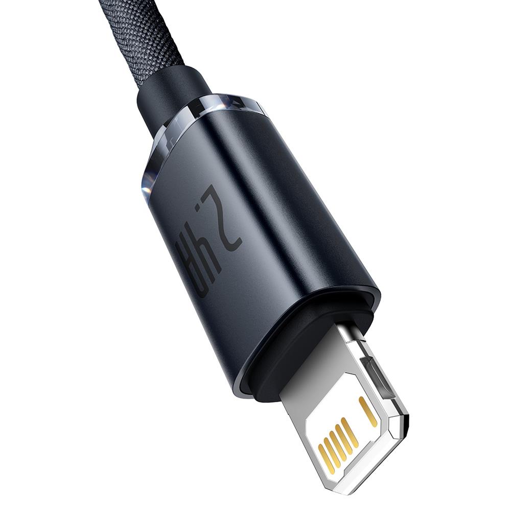 Baseus kabel Crystal Shine USB - Lightning 1,2 m 2,4A czarny / 2