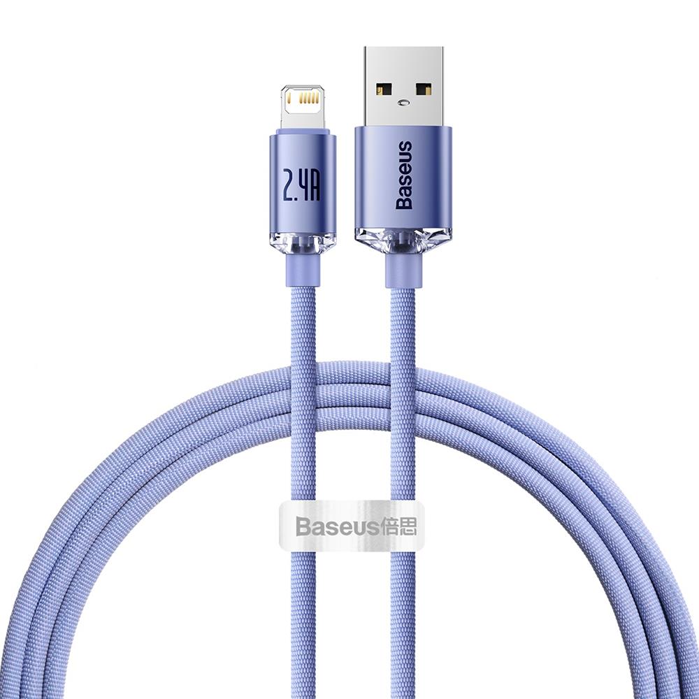 Baseus kabel Crystal Shine USB - Lightning 1,2 m 2,4A fioletowy
