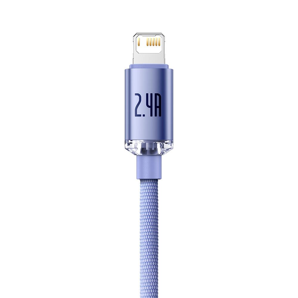 Baseus kabel Crystal Shine USB - Lightning 1,2 m 2,4A fioletowy / 3