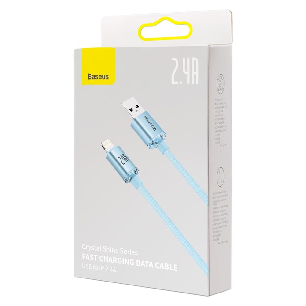Baseus kabel Crystal Shine USB - Lightning 1,2 m 2,4A jasno-niebieski / 8